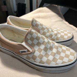 Neutral checkered vans